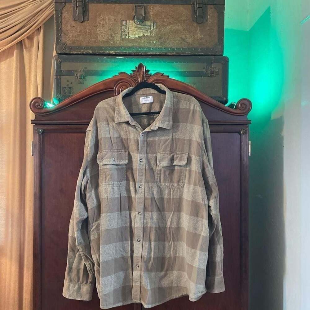 4XL Old Navy Double-Brushed Flannel Plaid Shirt
